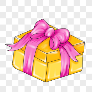 卡通黃色禮物盒插圖